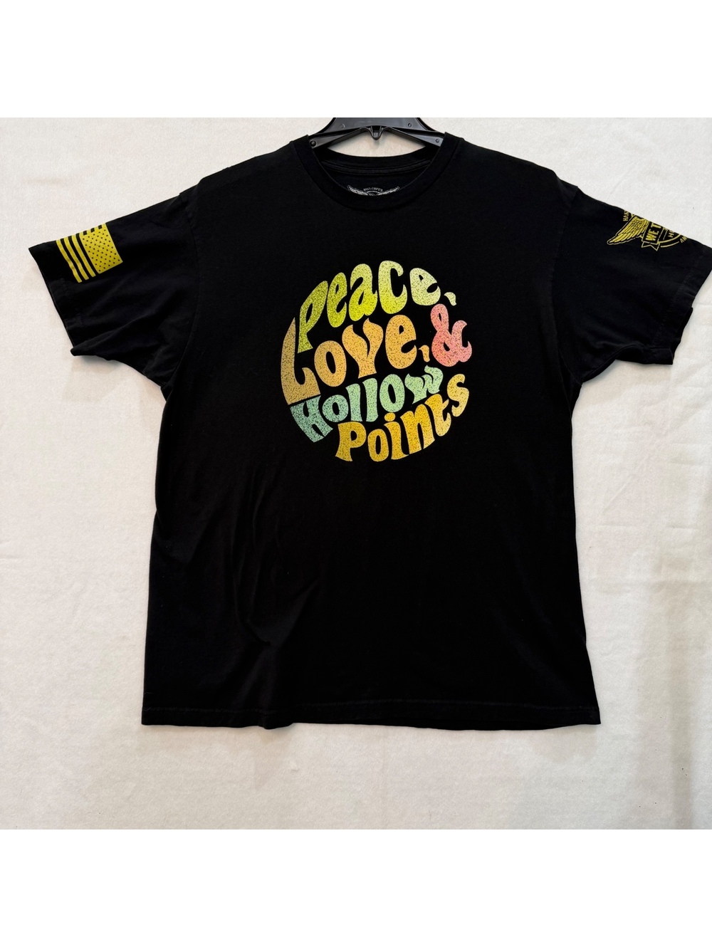 We The People Holsters T-Shirt Size XL Black "Peace, Love, & Hollow Points" Tee